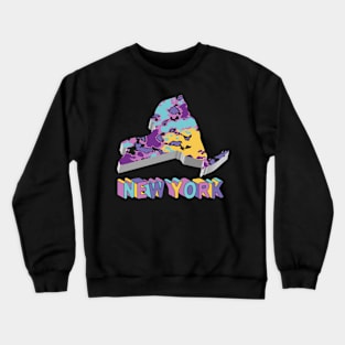 New York State Abstract Art Crewneck Sweatshirt